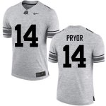 Men's Ohio State Buckeyes #14 Isaiah Pryor Gray Nike NCAA College Football Jersey Copuon MCZ5744II